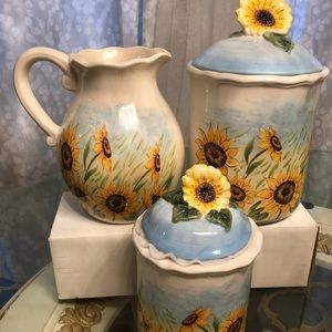 Sunflowers Canisters and pitcher